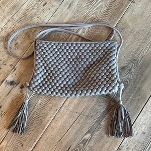 Tessa Fontaneda bubble leather Gray Tassel Crossbody Bag